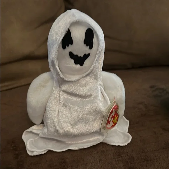 Ty Ghost Plush Toy - White and Black - Picture 1 of 1